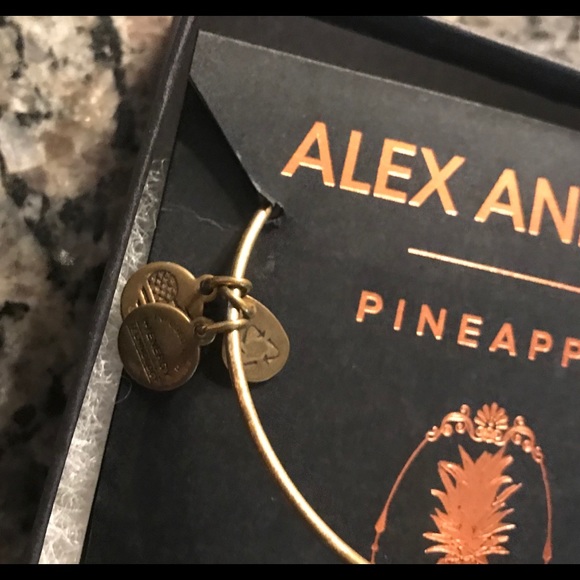 Alex and Ani Pineapple Bracelet Gold Retired - Picture 4 of 5